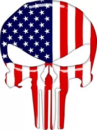 American Flag Punisher Decal / Sticker 147 Simulated Glass