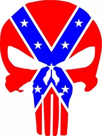 Confederate Flag Punisher Decal / Sticker 126