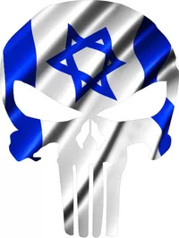 Israeli Flag Punisher Decal / Sticker 187