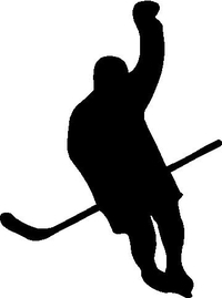Hockey Player Decal / Sticker 02