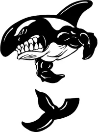 Killer Whales Mascot Decal / Sticker 01