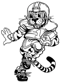 Tigers Football Mascot Decal / Sticker 04