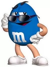 blue m&m Sticker for Sale by memetrashpepe