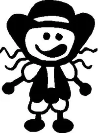 Cowboy Stick Figure Decal / Sticker 02