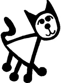 Cat Stick Figure Decal / Sticker 01