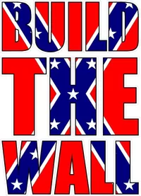 Build The Wall Rebel Flag Decal / Sticker 06