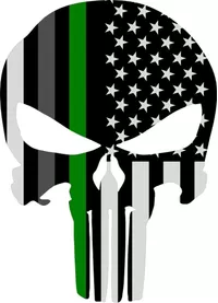 Corrections Military American Flag Punisher Decal / Sticker 160