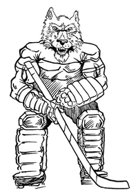 Hockey Wolves Mascot Decal / Sticker 2