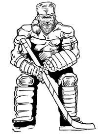 Hockey Frontiersman Mascot Decal / Sticker 2