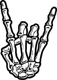 Rock On Skeleton Hand Decal / Sticker 03