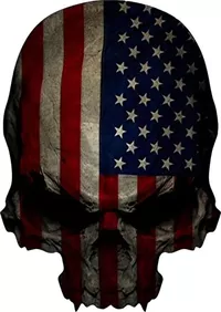 American Flag Skull Decal / Sticker 01