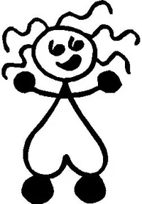 Girl 18 Stick Figure Decal / Sticker