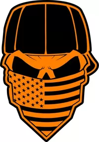 Skull American Flag Bandana Decal / Sticker 32