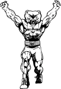 Weightlifting Bear Mascot Decal / Sticker