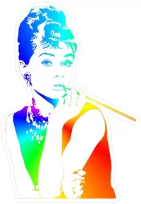 Audrey Hepburn Rainbow Decal / Sticker