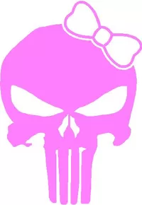Girly Punisher with Bow Decal / Sticker 20