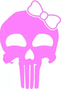 Girly Punisher with Bow Decal / Sticker 21