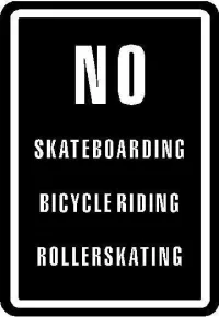 Custom NO SKATEBOARDING Decals and NO SKATEBOARDING Stickers Any Size & Color