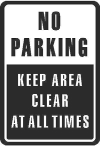 No Parking Keep Area Clear Decal / Sticker