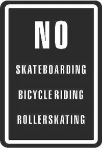 No Skateboarding Rollerskating sign Decal / Sticker