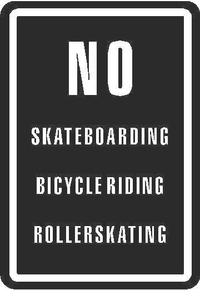 No Skateboarding Rollerskating sign Decal / Sticker