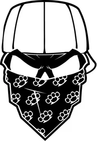 Skull Brass Knuckles Bandana Decal / Sticker 21