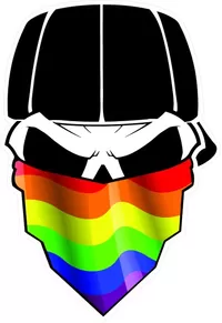 Skull LGBT Flag Bandana Decal / Sticker 35