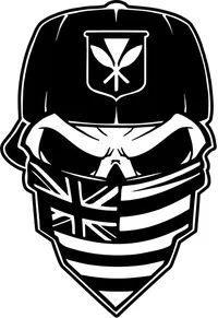 Skull Kanaka Maoli British Flag Bandana Decal / Sticker 37