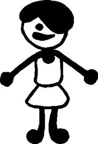 Girl Stick Figure Decal / Sticker 04