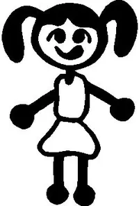 Girl 13 Stick Figure Decal / Sticker