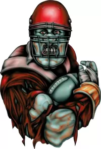 Red Football Player Decal / Sticker 04