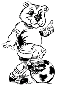 Soccer Bear Mascot Decal / Sticker