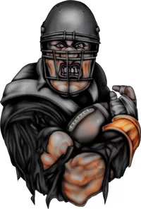 Black Football Player Decal / Sticker 02