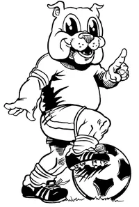Soccer Bulldog Mascot Decal / Sticker 5