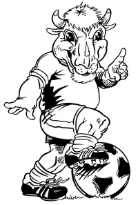 Soccer Buffalo Mascot Decal / Sticker sr3