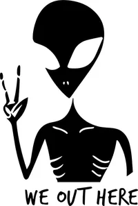 Alien We Out Here Decal / Sticker 06