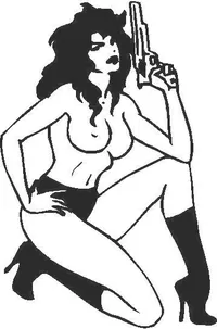 Girl with Gun 01 Decal / Sticker