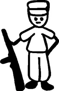 Hunter Stick Figure Decal / Sticker 01