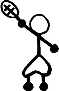 Tennis Girl Stick Figure Decal / Sticker 01