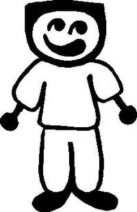 Flat Top Guy Stick Figure Decal / Sticker