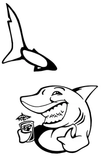 Sharks Mascot Decal / Sticker