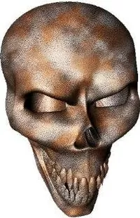 3D Rusted Skull Decal / Sticker