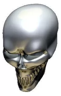 3D Chrome Skull 01 Decal / Sticker