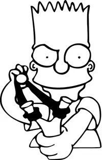 Sling Shot Bart Simpsons Decal / Sticker