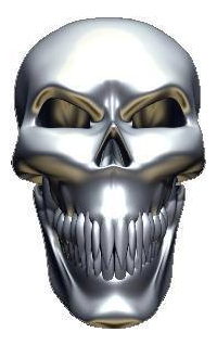 3D Chrome Skull 04 Decal / Sticker