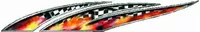 Flaming Checkered Flag Graphic 8 Decal / Sticker