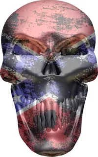 Confederate Flag Skull Decal / Sticker 04