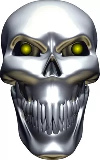 3D Chrome Skull Decal / Sticker 10