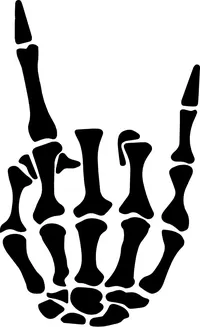 Rock On Skeleton Hand Decal / Sticker 01