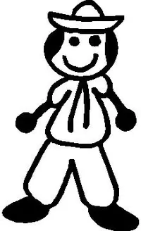 Hat Guy Stick Figure Decal / Sticker